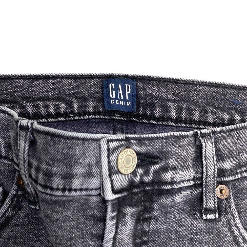 GAP Women's Washed Black Cropped Fringe Hem Jeans - Picture 3 of 5